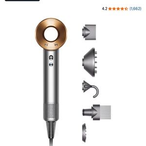 Dyson Hair Dryer with Gold and Silver Finish